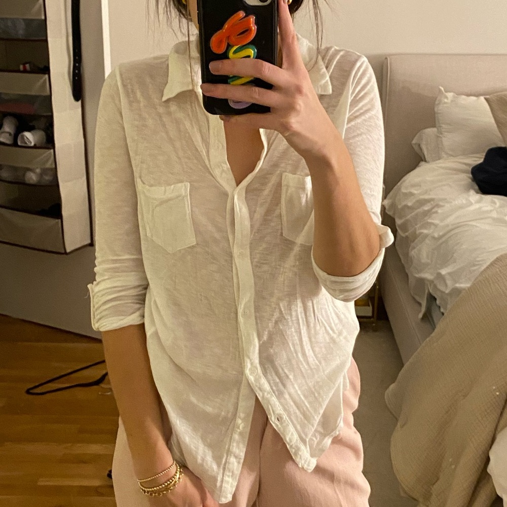 Splendid white button up shirt